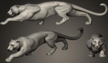 3D model crouuching panther (STL)